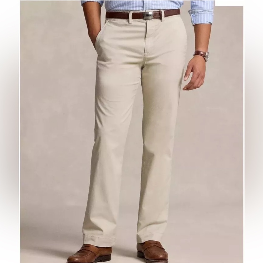 NWT Polo Ralph Lauren Classic Fit Core Replen Chino Pants Men's 50Bx30 Beige New